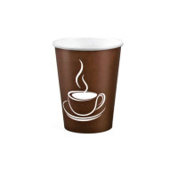 Papīra glāzes 240ml (8oz), "Cup Brown", (50gab), (netto svars 0,37 kg)