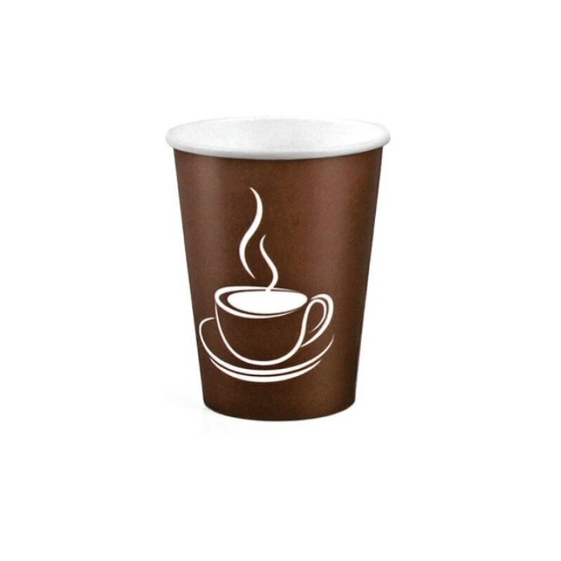 Papīra glāzes 240ml (8oz), "Cup Brown", (50gab), (netto svars 0,37 kg)