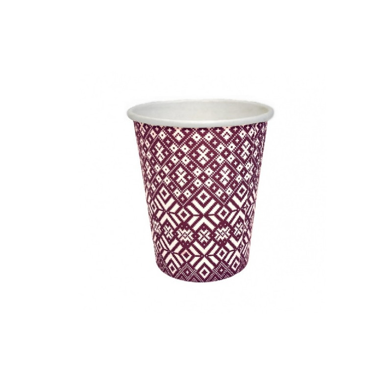 Papīra glāzes 360ml (12oz), "Tautas raksti 2", (50gab), (netto svars 0,53 kg)
