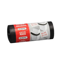 Atkritumu maisi 25L, 45x58cm, melni, 8mirk,  HDPE, MERKANT, 30gab/rul, 28rul/kastē
