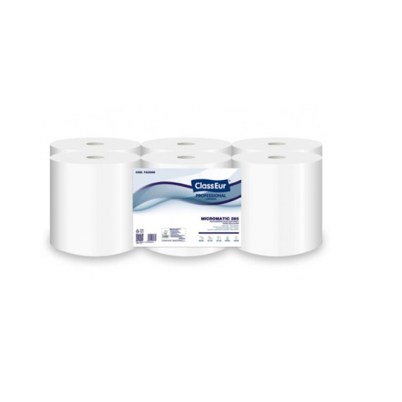 Roku dvielis MICROMATICl, 1-slāņa, Autocut, celuloze, 285m, ø20cm, 35g/m2, (6gab/iep)