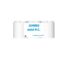 Tualetes papīrs MINI JUMBO, 2 slāņi, celulose, d. - 19cm., 120m., 400 lock., 15,5g/m2, 12g