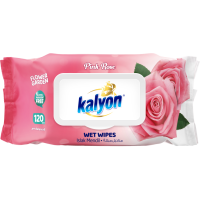KALYON mitrās salvetes PINK ROSE, 120 gab