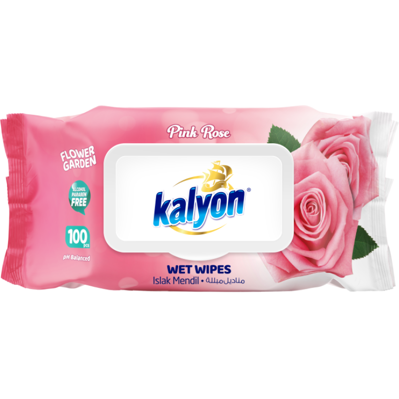 KALYON mitrās salvetes 100gb PINK ROSE ( Izcelsmes valsts Turcija )