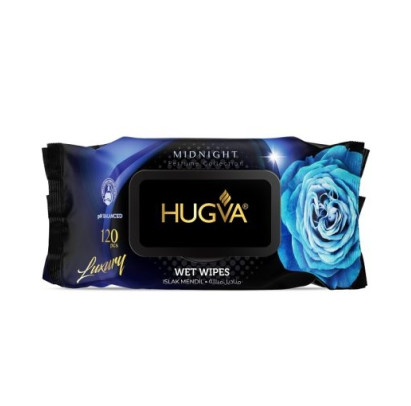 HUGVA mitrās salvetes MIDNIGHT, 120 gab
