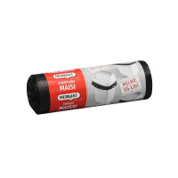 Atkritumu maisi 55L, 60x75cm, melni, 12mikr, HDPE, MERKANT, 20gab/rul, 28rul/kastē