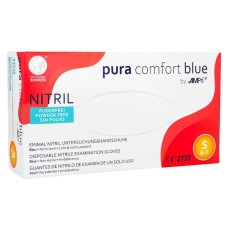 Nitrila cimdi bez pūdera, 24cm, zili, (S), (100gab), (10iep/kaste)