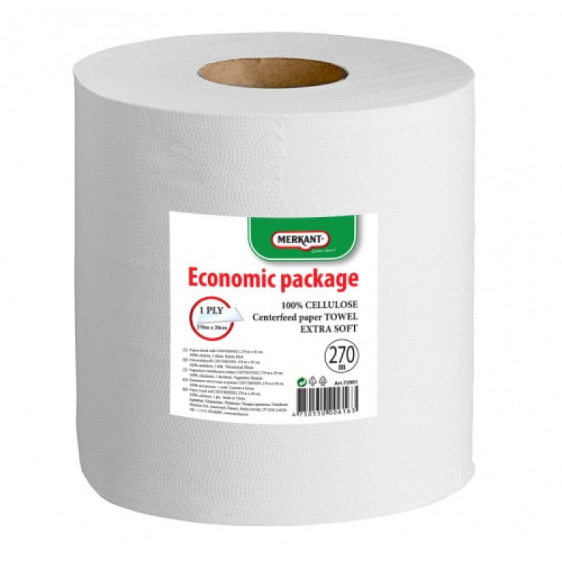 Roku dvielis, CENTERFEED, 1-kārt x 22g/m2, 270mx20cm, ( 6gab/iep)