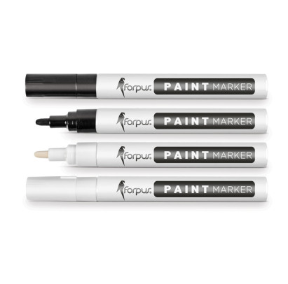 Marķieris PAINT balts, permanents, alumīnija korpuss
