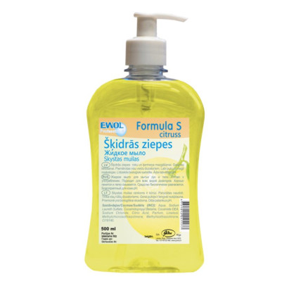 EWOL Šķidrās ziepes Citruss Formula S ar dozatoru, 500 ml