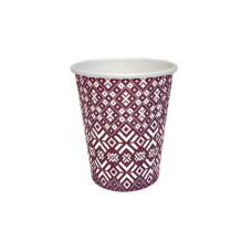 Papīra glāzes 250ml (8,25oz), vending,d-73mm "Tautas raksti 2",  (50gab.)