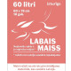 Atkritumu maisi 60L, 60x78cm, melni, 33mikr, LDPE, LABAIS MAISS, 10gab/rul, 34rul/kastē