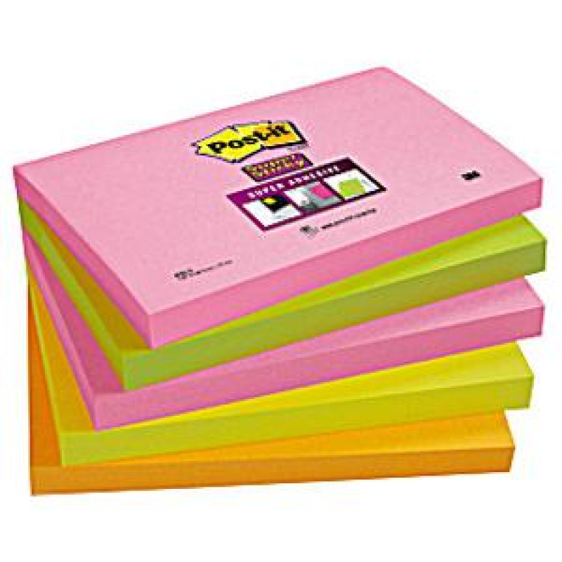 Līmlapiņas 76x127mm/90l. asorti 5gab Super Sticky