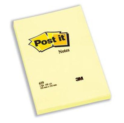 Līmlapiņas 102x152mm/100lp. dzeltenas Post-it 3M