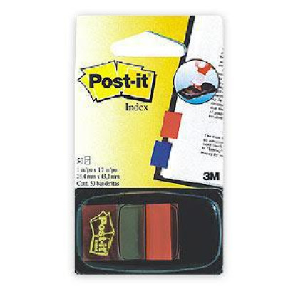 *Indeksi 3M Post-it 680-1 sarkani 25x43mm/50l.