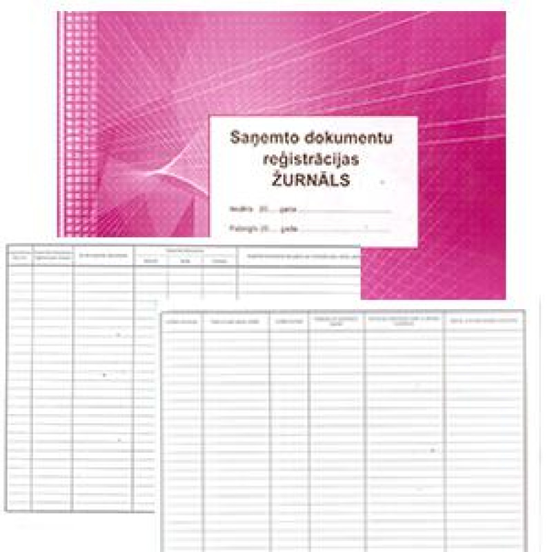 Saņemto dokumentu reģistrācijas žurnāls ABC A4Ž,