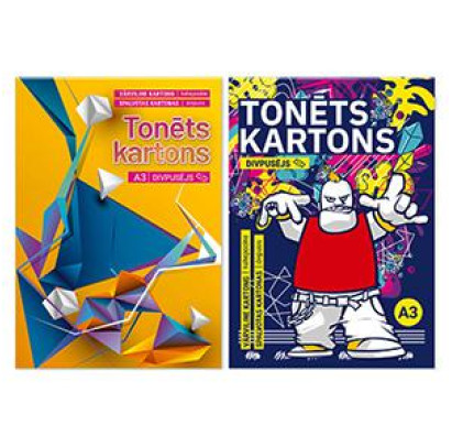 Krāsains kartons A3, 8 krāsas, divpusējs