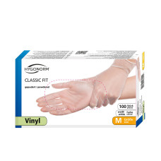 Vinila cimdi  Classic Light, balti, pūderēti, 100gb M, (10gb/iep)