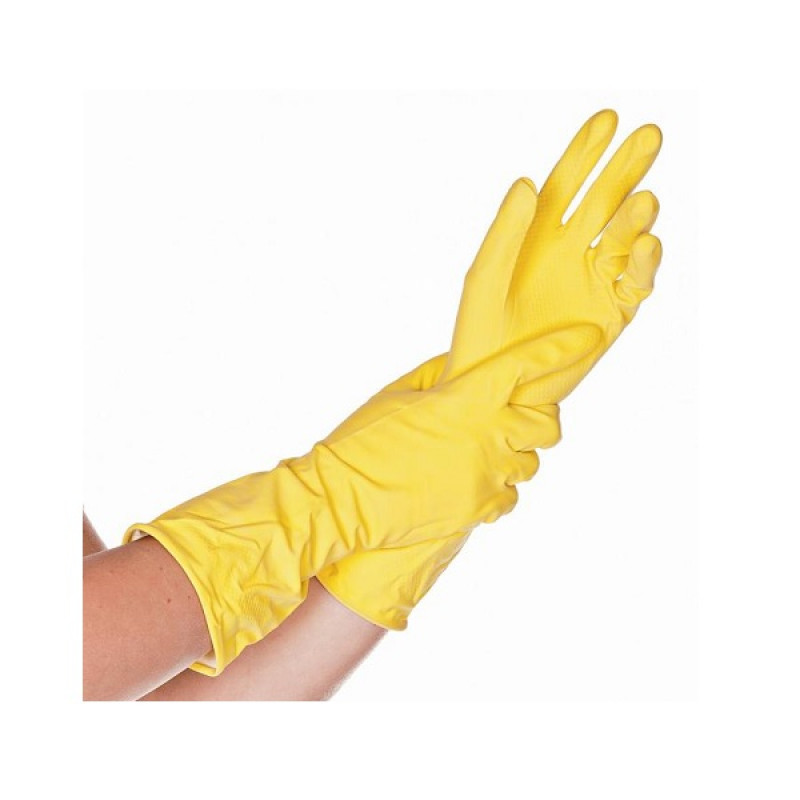 +Gumijas cimdi BETTINA, dzelteni, XL, (12 gab/iep)