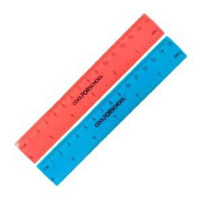 Lineāls 15 cm CoolForSchool, neona asorti