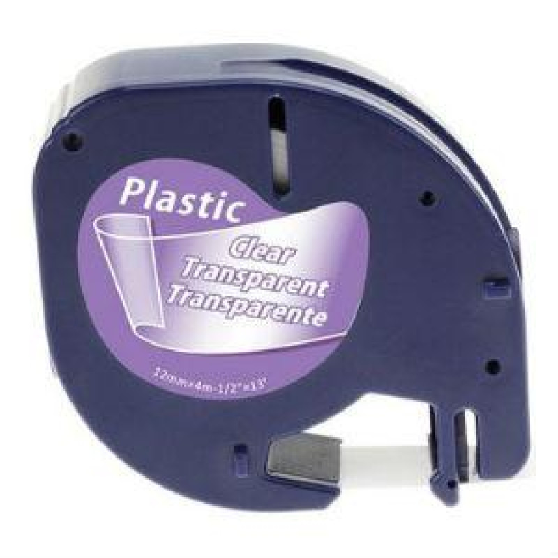 Marķ.lente DYMO LetraTag 12mmx4m, melns/caursp