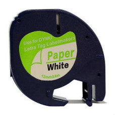 Marķ lente DYMO LetraTag 12mmx4m,melns/balts