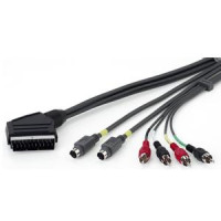 *Kabelis VIDEO SCART/2xAV,SVGA 2m. Ednet
