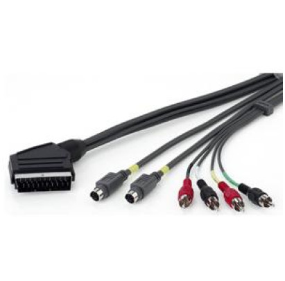 *Kabelis VIDEO SCART/2xAV,SVGA 2m. Ednet