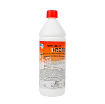 KROTS formula EX kanalizācijas cauruļu tīrīšanas līdzeklis, 1 L