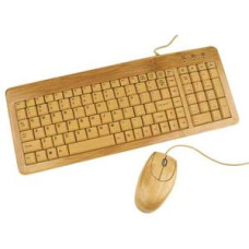 Tastatūra ar peli no bambusa EG-KBM-001 USB