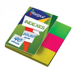 Indeksi 20x50mm 3x40l caurspīdīgi PVC
