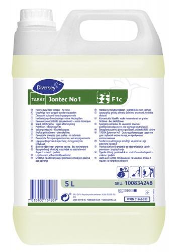 TASKI JONTEC No1 Ļoti sārmains, efektīvs vaska noņemšanas līdzeklis 5L (2gab/iep)
