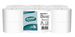 Tualetes papīrs Jumbo Estrella AMOOS, 2-slāņu, 412 loksnes, 144 m 