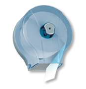 Dispenser for toilet paper roll, Mini Jumbo, clear, blue, 26x24cm