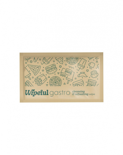 Mitrās salvetes Wipeful Gastro Kraft, individuālā iepakojumā 6x10cm
