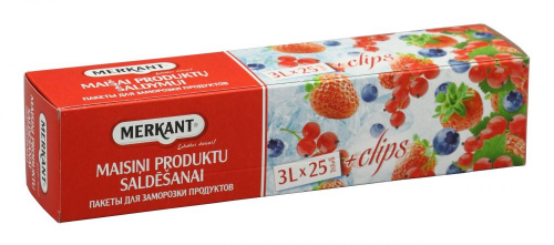 Maisiņi produktu saldēšanai, 3L, 25 gab.