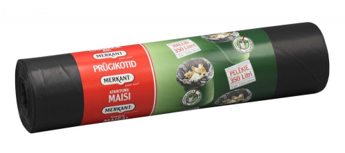 Atkritumu maisi 350L, 120x140cm, pelēki, LDPE, 5gab/rul.