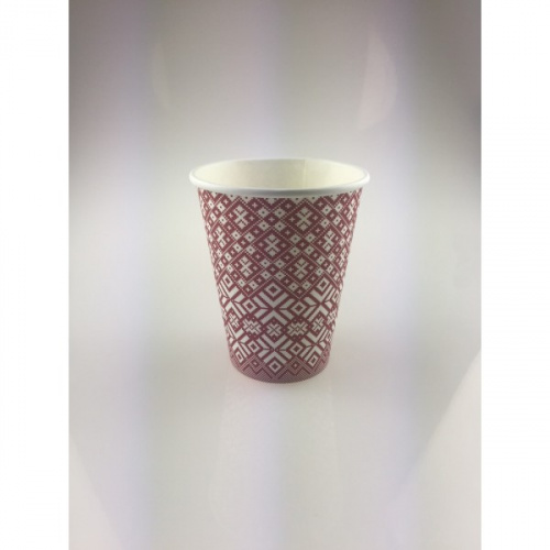 Бумажные стаканы, 250мл, 8,25oz, "Tautas raksti 2", 50шт.