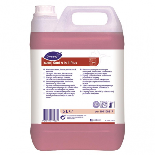 TASKI Sani 4 in 1 Plus Spray Кислотный очиститель, дезинфекция, удаление накипи и дезодорант 5 л