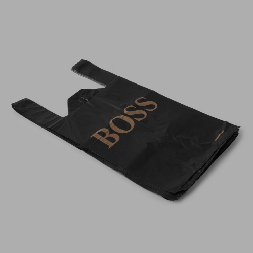 Пакеты 30+18x55см с ручками "BOSS" 15kg, HDPE, в упаковке 100шт.