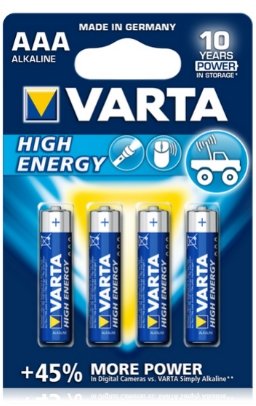 Baterija AAA, VARTA High Energy, (4gab/iep)