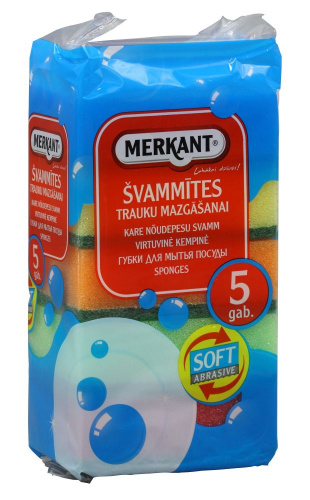 MERKANT Sūklis trauku mazgāšanai, 5 gab.