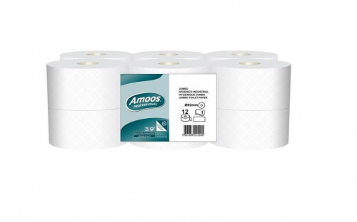 Tual. papīrs AMOOS 1-slāņu, 200m, 558 loksnes Jumbo Mini